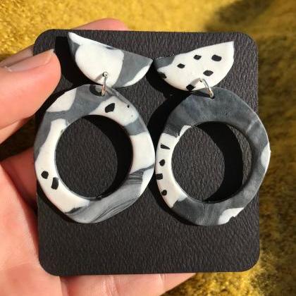 Light Statement Polymer Clay Earrings - Handmade..