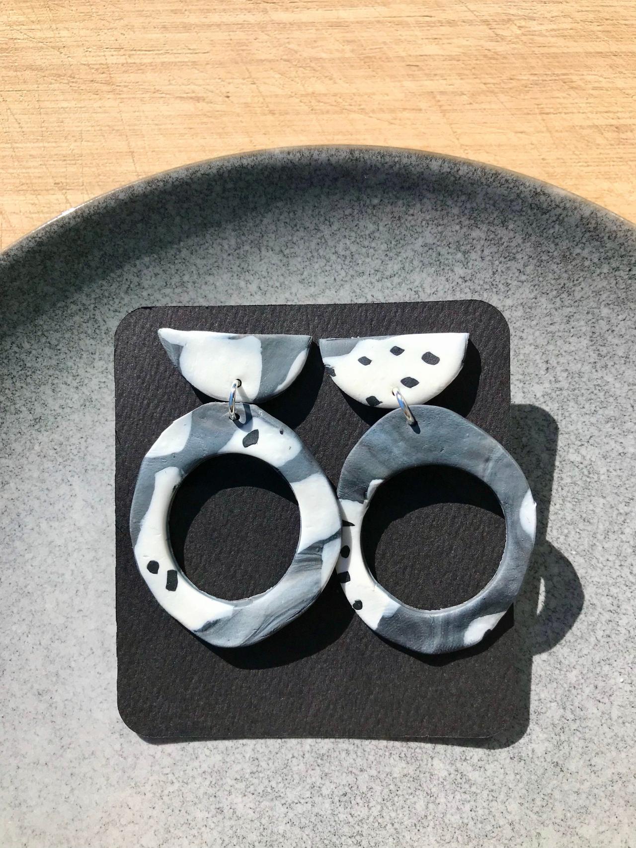 Light Statement Polymer Clay Earrings - Handmade Jewellery - Hypoallergenic